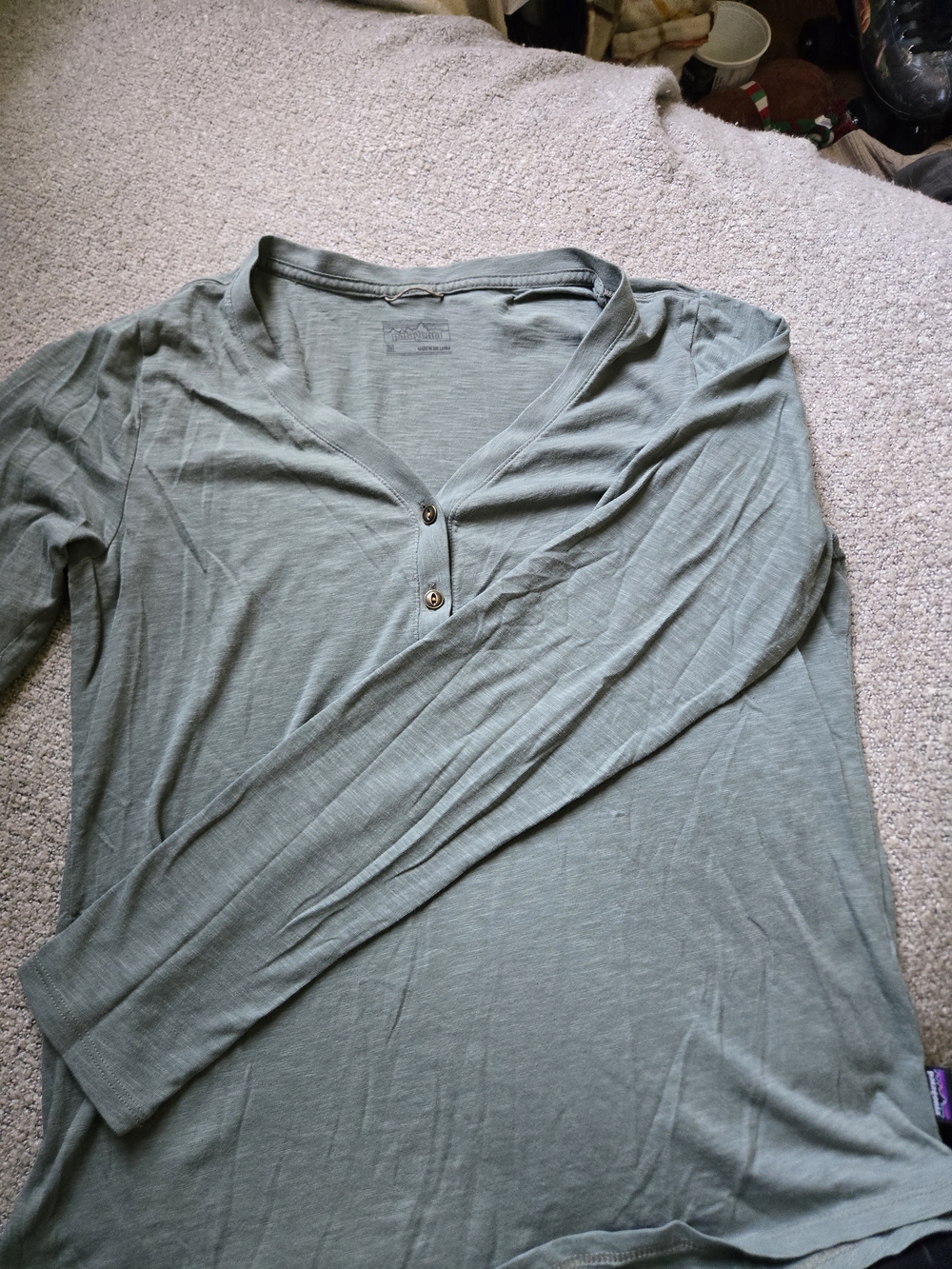 Patagonia Sage Green Lightweight Henley Shirt
